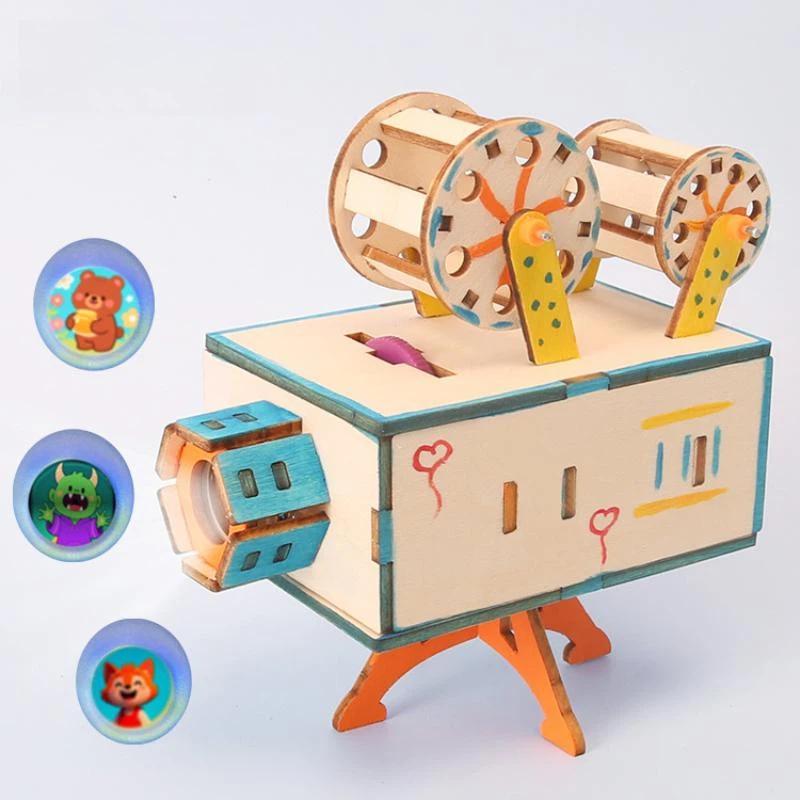 Kids Education Film - 1 zestaw drewnianego projektora filmowego do