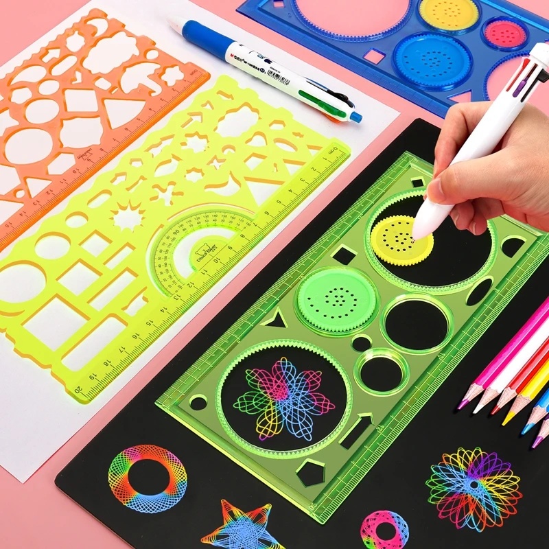 Kids Education Template - Zestaw szablonów do rysowania geometrycznego Spirograph,
