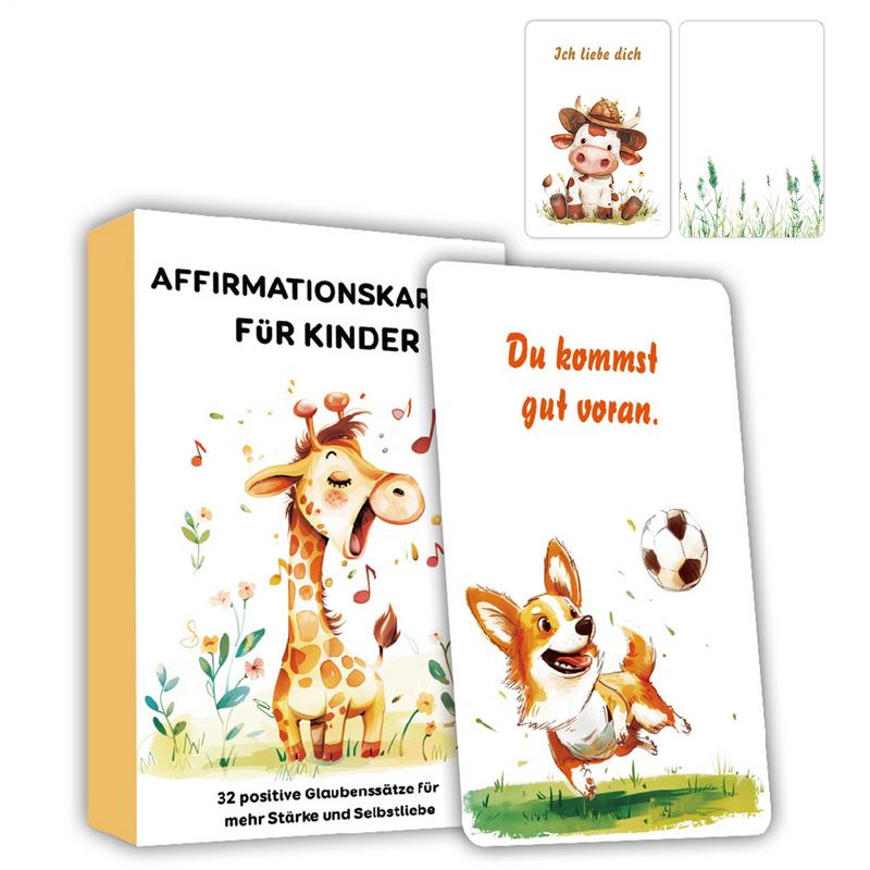 Kids Education Quote - Karty wzmacniające dla dzieci 32 niemieckie