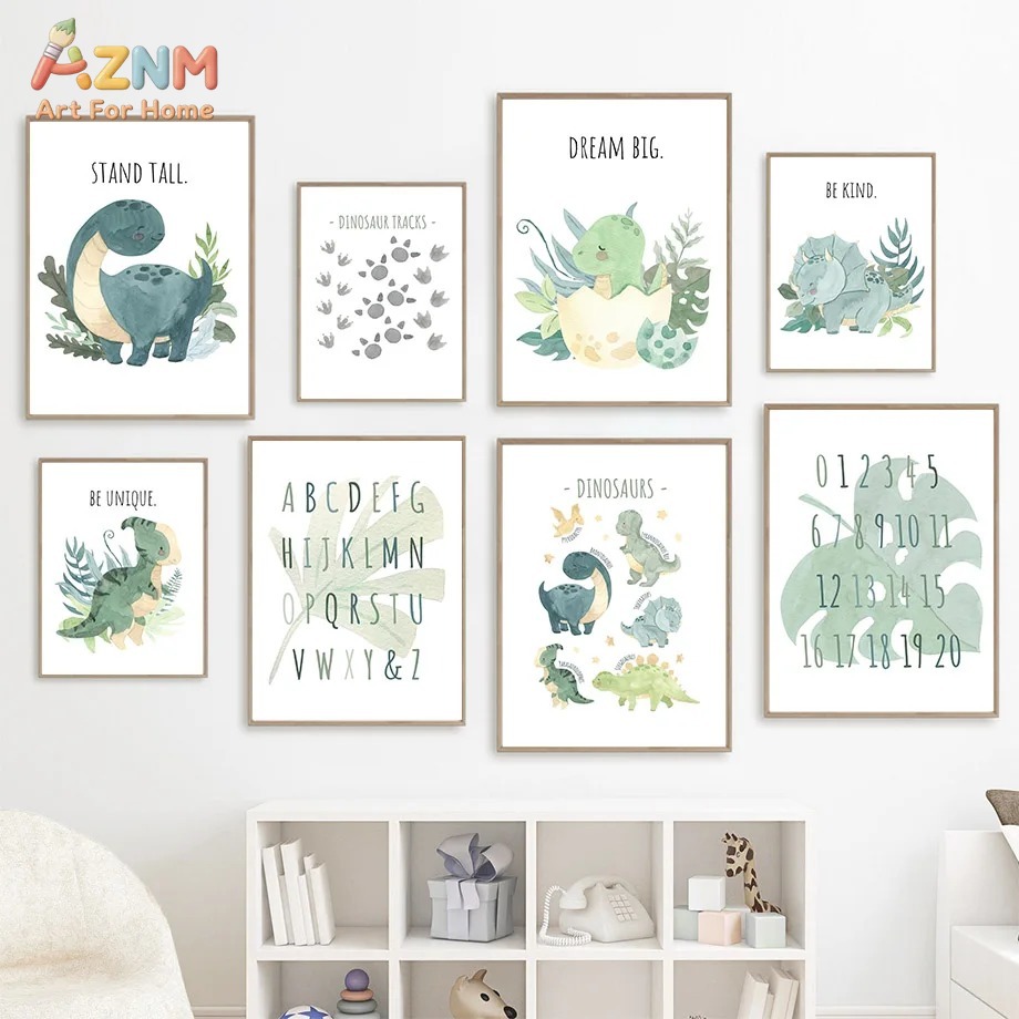 Kids Education Quote - AZNM Akwarelowy Obraz na Płótnie z