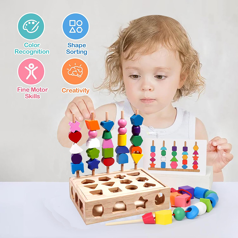 Kids Educational Game 3 - Drewniane zabawki edukacyjne Montessori 5w1 dla