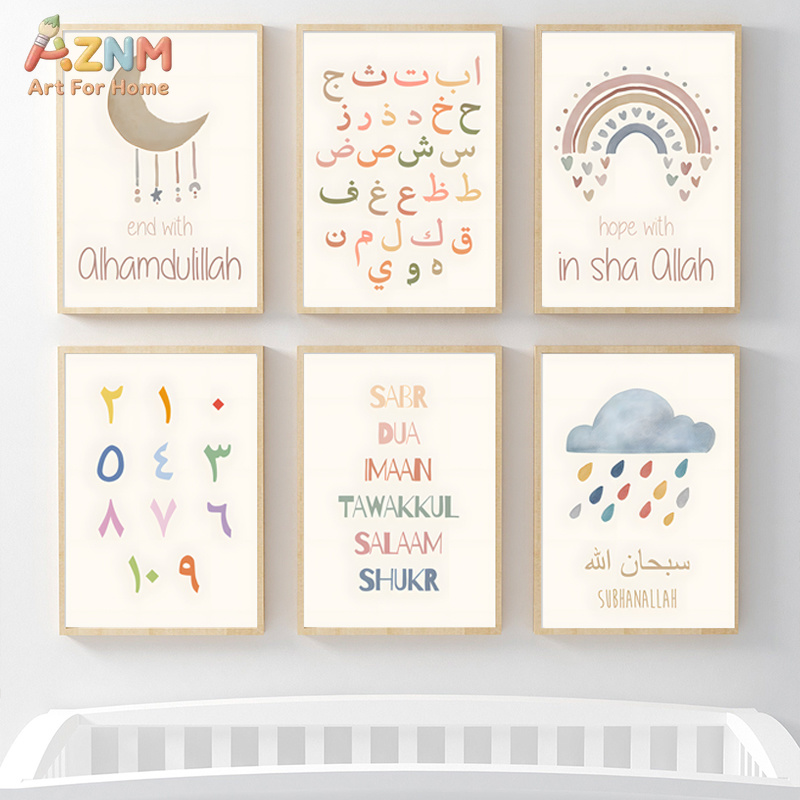 AZNM Pastelowy Islamski Arabsk – Kids Education Quote recenzja i cena