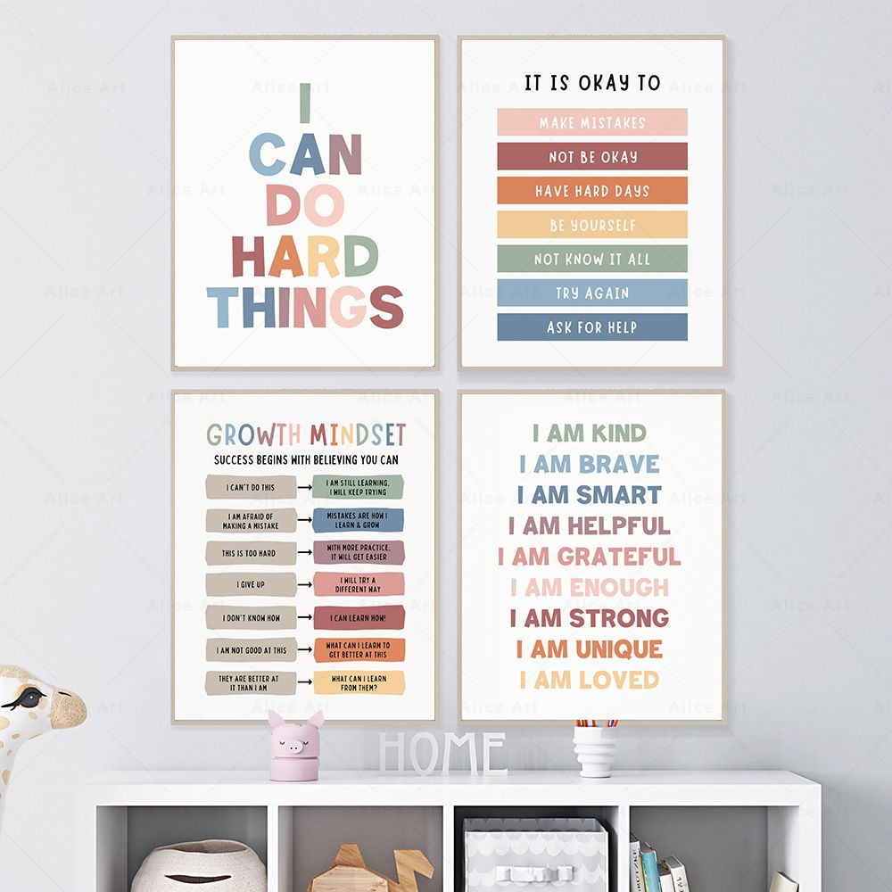 Plakat z afirmacjami do pokoju – Kids Education Quote recenzja i cena