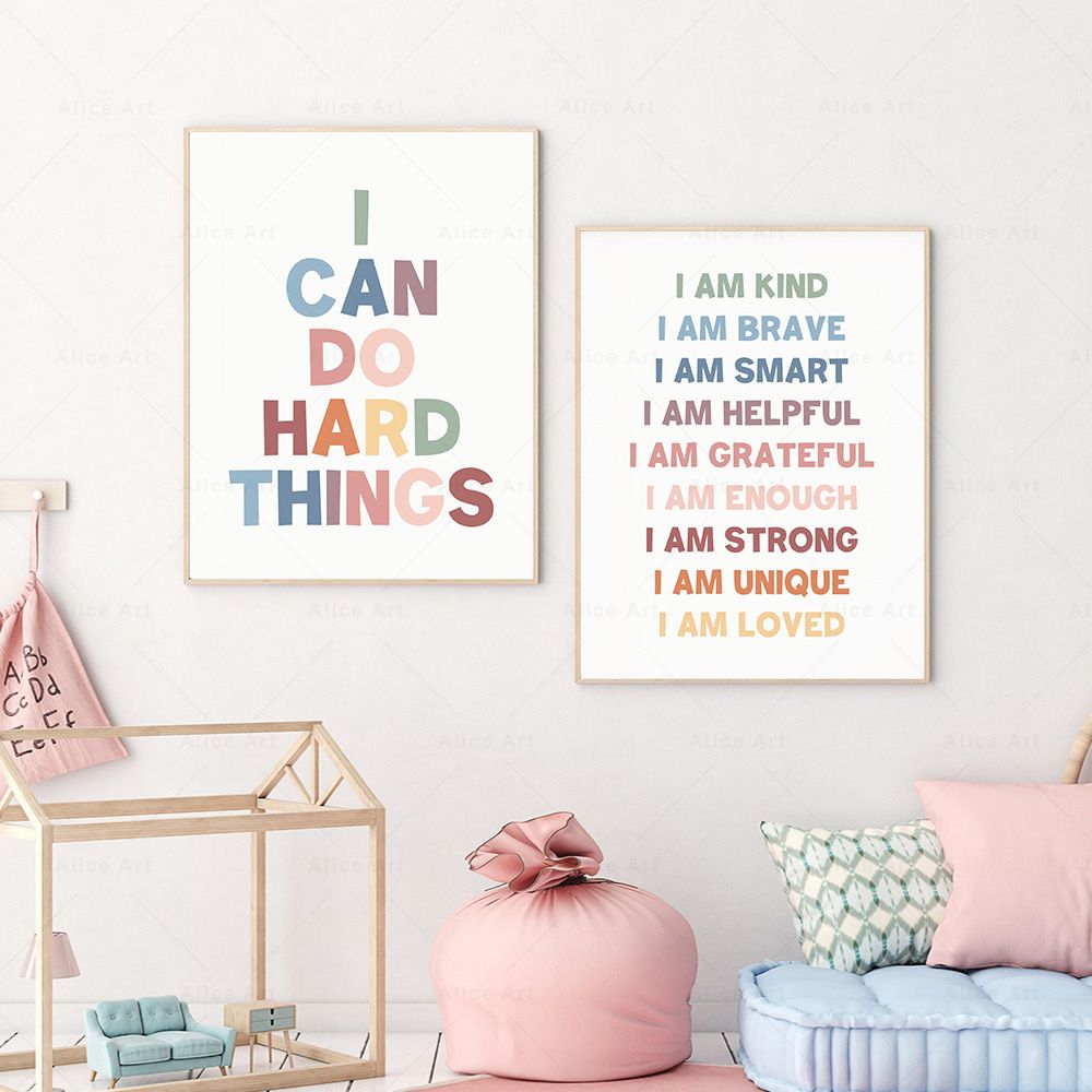 Plakat z afirmacjami do pokoju – Kids Education Quote recenzja i cena