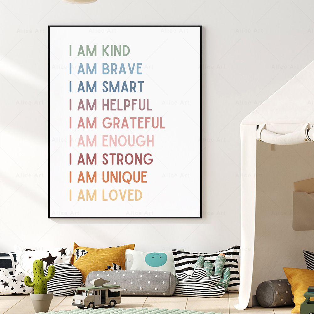 Plakat z afirmacjami do pokoju – Kids Education Quote recenzja i cena