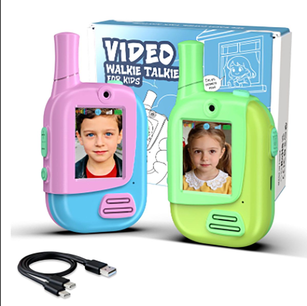 Zestaw 2 ładowalnych radiotele – Kids Educational Videos recenzja i cena